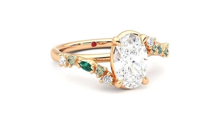 Taylor & Hart Avalon Oval Engagement Ring 360 degree image 4