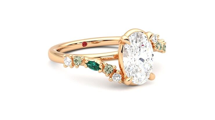 Taylor & Hart Avalon Oval Engagement Ring 360 degree image 5