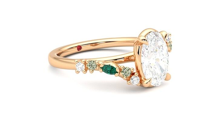 Taylor & Hart Avalon Oval Engagement Ring 360 degree image 6