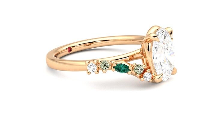 Taylor & Hart Avalon Oval Engagement Ring 360 degree image 7