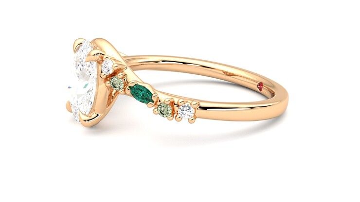 Taylor & Hart Avalon Oval Engagement Ring 360 degree image 22