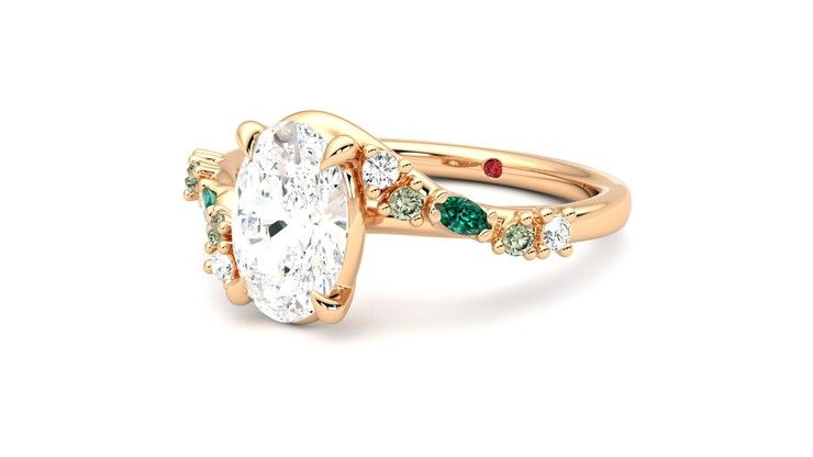 Taylor & Hart Avalon Oval Engagement Ring 360 degree image 25