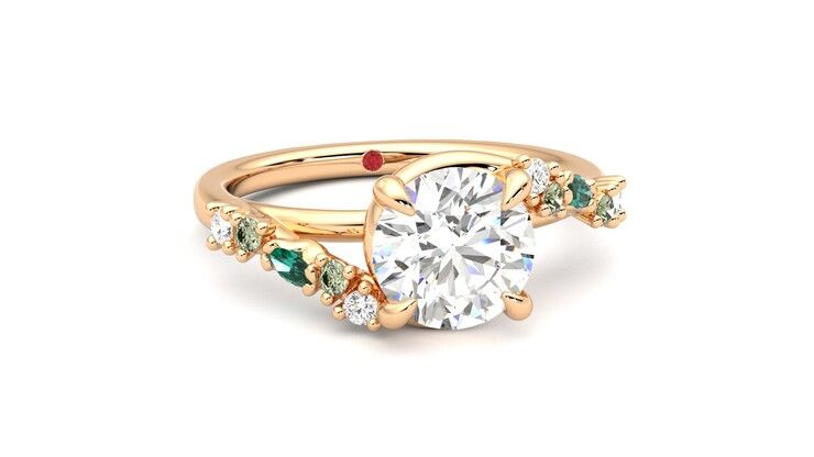 Taylor & Hart Avalon Round Engagement Ring 360 degree image 3