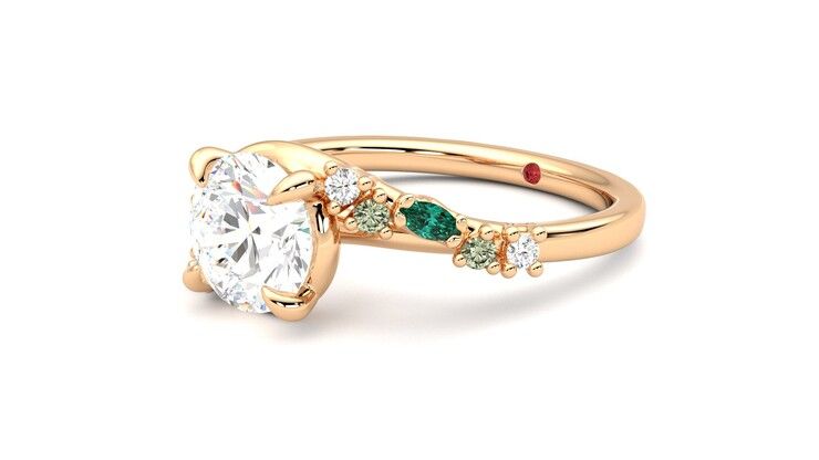 Taylor & Hart Avalon Round Engagement Ring 360 degree image 24