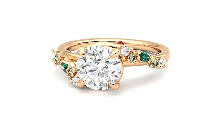 Taylor & Hart Avalon Round Engagement Ring 360 degree image 27