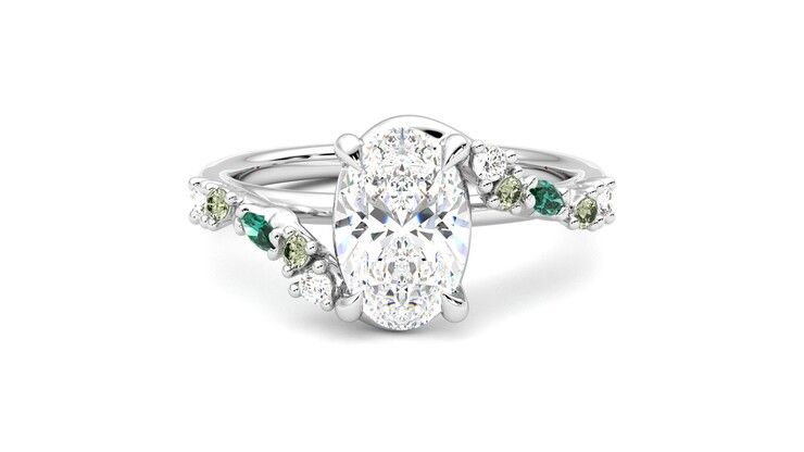 Taylor & Hart Avalon Oval Engagement Ring 360 degree image 0