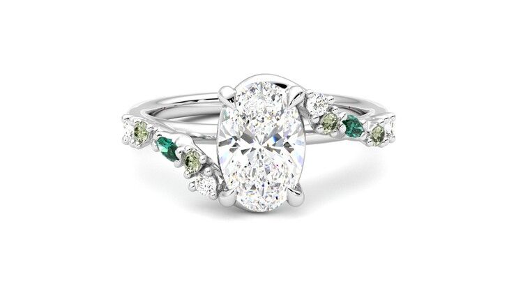Taylor & Hart Avalon Oval Engagement Ring 360 degree image 1