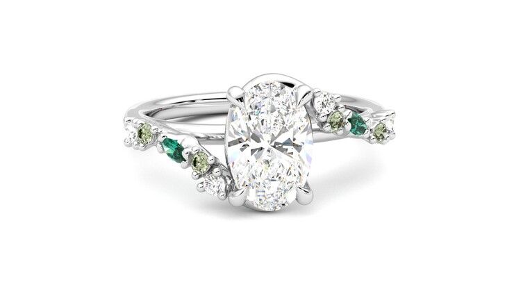 Taylor & Hart Avalon Oval Engagement Ring 360 degree image 2