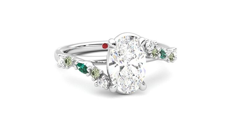 Taylor & Hart Avalon Oval Engagement Ring 360 degree image 3