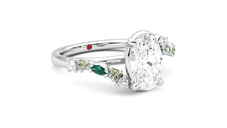 Taylor & Hart Avalon Oval Engagement Ring 360 degree image 5