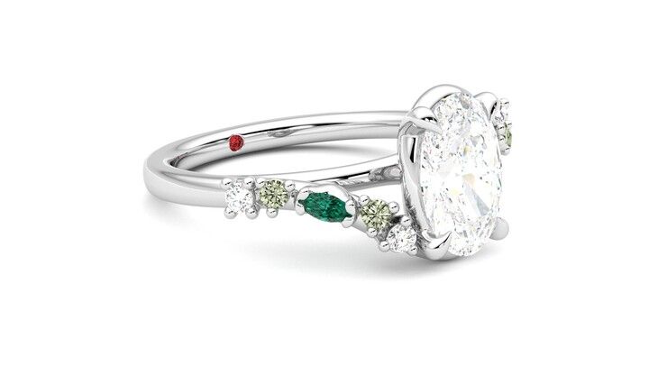Taylor & Hart Avalon Oval Engagement Ring 360 degree image 6