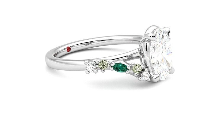Taylor & Hart Avalon Oval Engagement Ring 360 degree image 7
