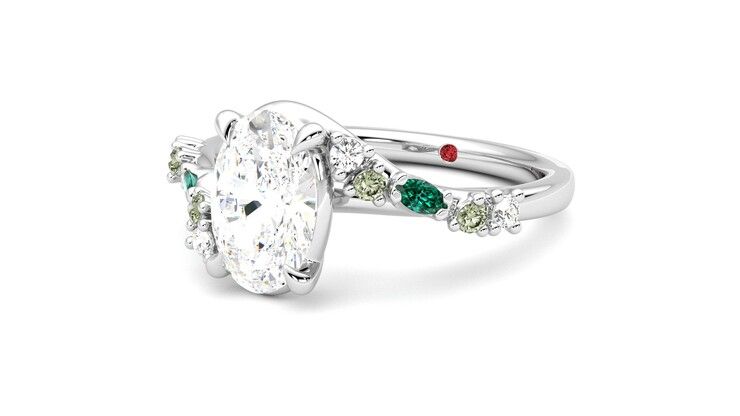 Taylor & Hart Avalon Oval Engagement Ring 360 degree image 25