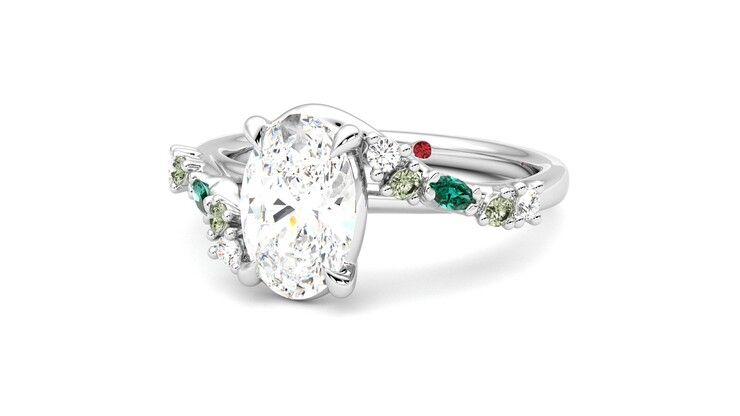 Taylor & Hart Avalon Oval Engagement Ring 360 degree image 26
