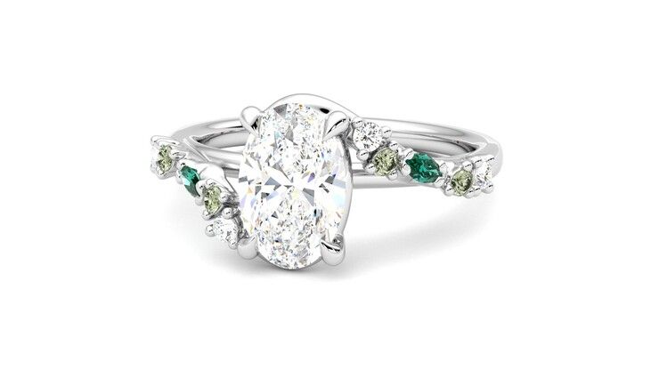 Taylor & Hart Avalon Oval Engagement Ring 360 degree image 27
