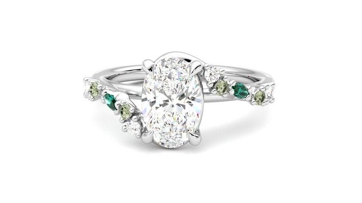 Taylor & Hart Avalon Oval Engagement Ring 360 degree image 28