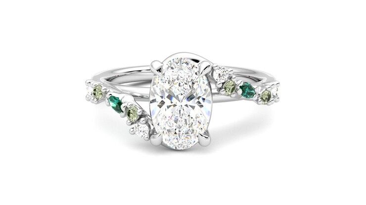 Taylor & Hart Avalon Oval Engagement Ring 360 degree image 29