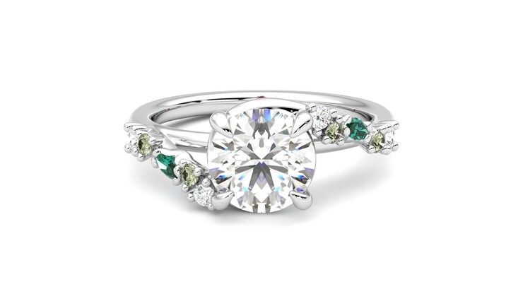 Taylor & Hart Avalon Round Engagement Ring 360 degree image 0
