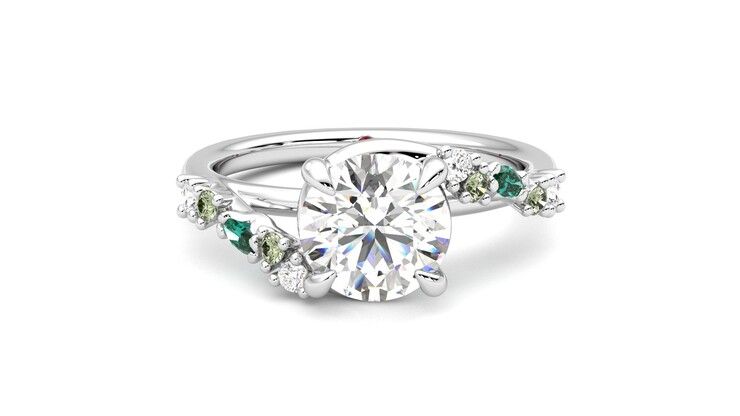 Taylor & Hart Avalon Round Engagement Ring 360 degree image 1