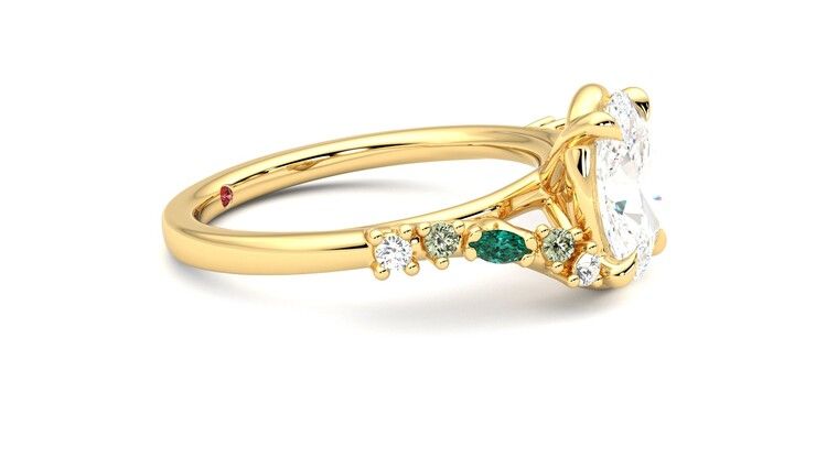 Taylor & Hart Avalon Oval Engagement Ring 360 degree image 8