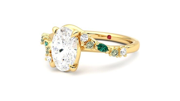 Taylor & Hart Avalon Oval Engagement Ring 360 degree image 25