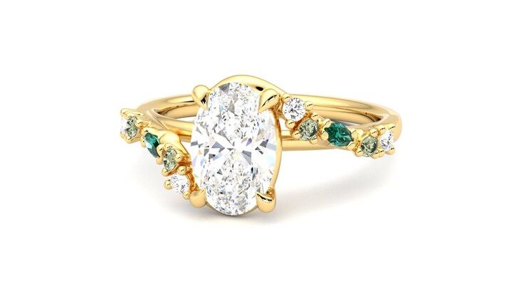 Taylor & Hart Avalon Oval Engagement Ring 360 degree image 27