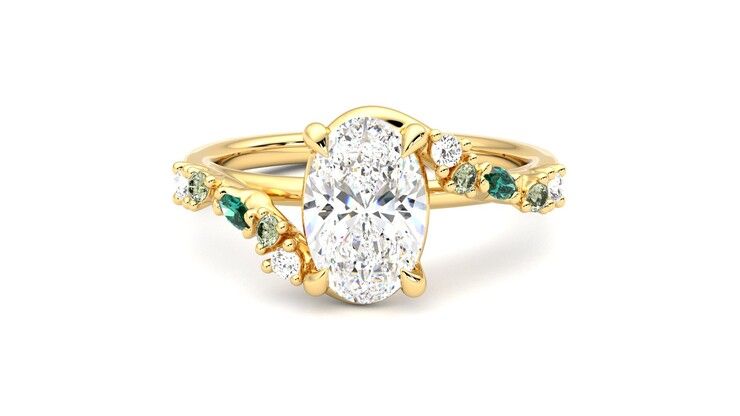 Taylor & Hart Avalon Oval Engagement Ring 360 degree image 29