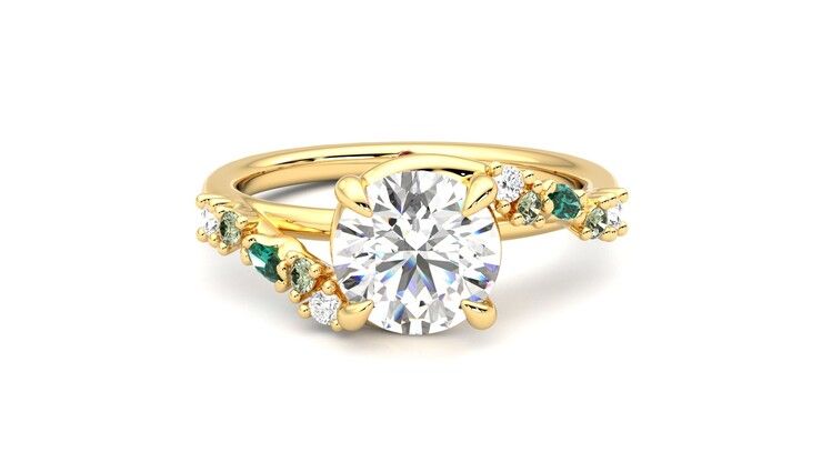 Taylor & Hart Avalon Round Engagement Ring 360 degree image 1