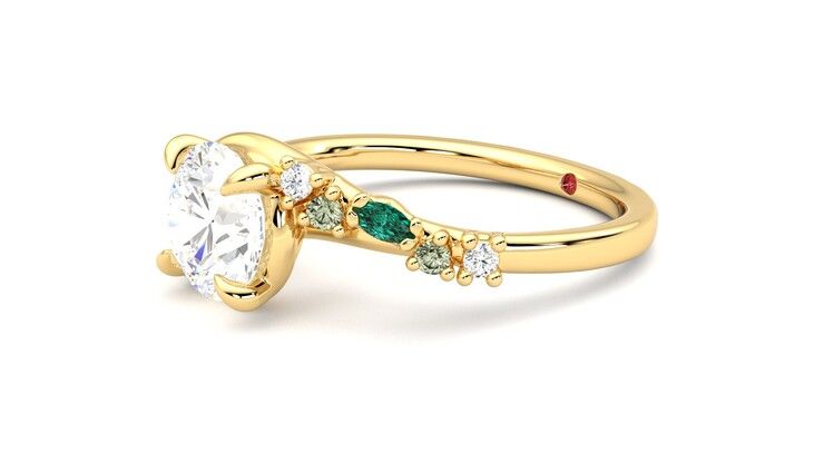 Taylor & Hart Avalon Round Engagement Ring 360 degree image 23