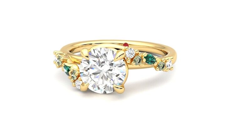 Taylor & Hart Avalon Round Engagement Ring 360 degree image 27