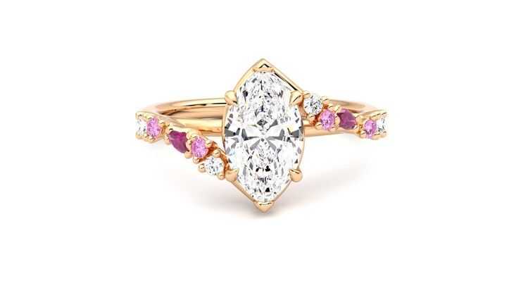 Taylor & Hart Avalon Marquise Engagement Ring 360 degree image 1