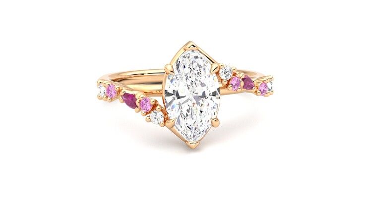 Taylor & Hart Avalon Marquise Engagement Ring 360 degree image 2