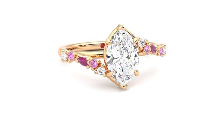 Taylor & Hart Avalon Marquise Engagement Ring 360 degree image 3
