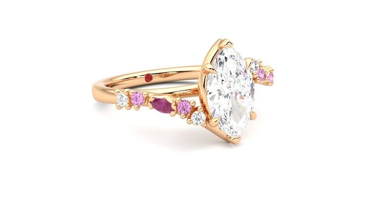 Taylor & Hart Avalon Marquise Engagement Ring 360 degree image 5