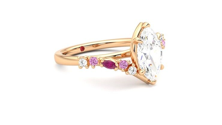 Taylor & Hart Avalon Marquise Engagement Ring 360 degree image 6