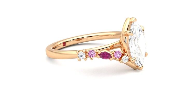 Taylor & Hart Avalon Marquise Engagement Ring 360 degree image 7