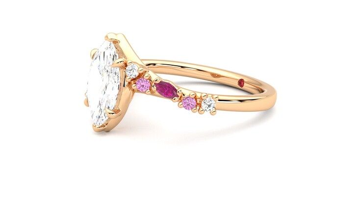 Taylor & Hart Avalon Marquise Engagement Ring 360 degree image 23