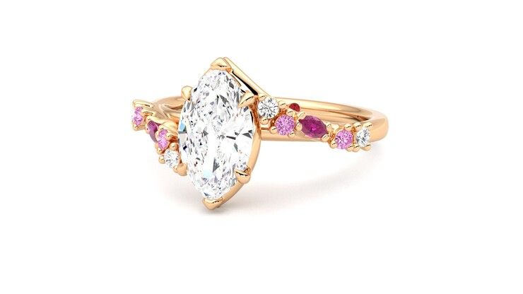 Taylor & Hart Avalon Marquise Engagement Ring 360 degree image 26
