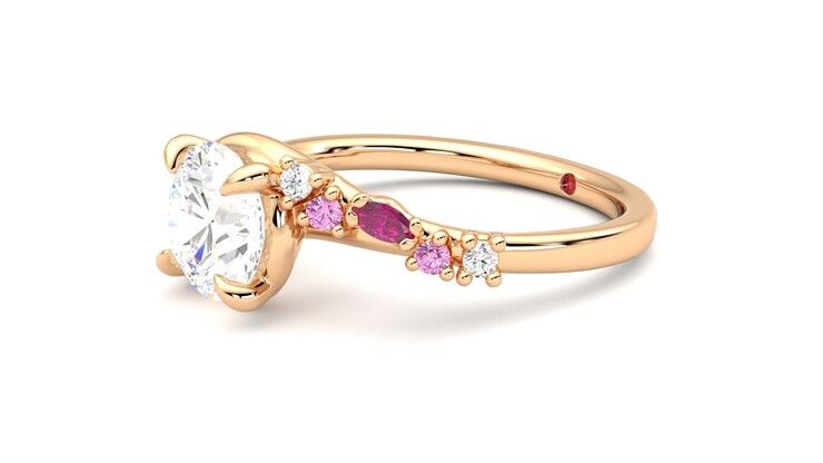 Taylor & Hart Avalon Round Engagement Ring 360 degree image 23