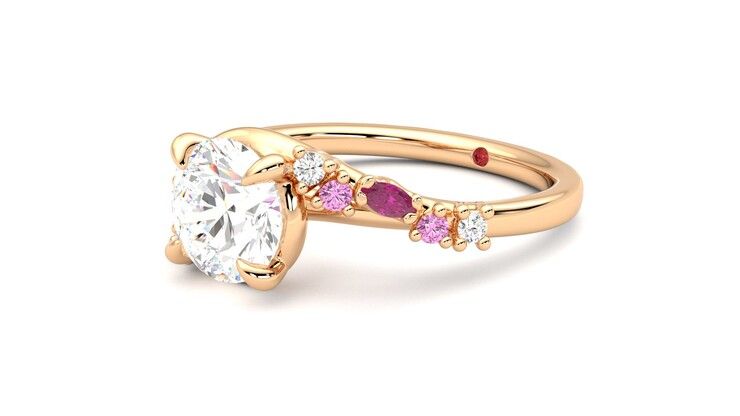 Taylor & Hart Avalon Round Engagement Ring 360 degree image 24