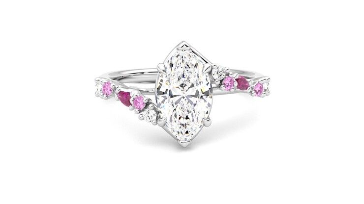 Taylor & Hart Avalon Marquise Engagement Ring 360 degree image 1