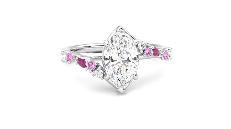 Taylor & Hart Avalon Marquise Engagement Ring 360 degree image 2
