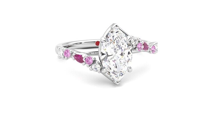Taylor & Hart Avalon Marquise Engagement Ring 360 degree image 3