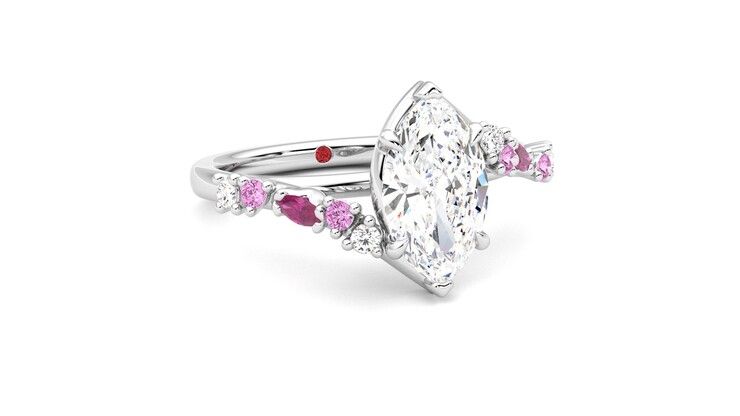 Taylor & Hart Avalon Marquise Engagement Ring 360 degree image 4