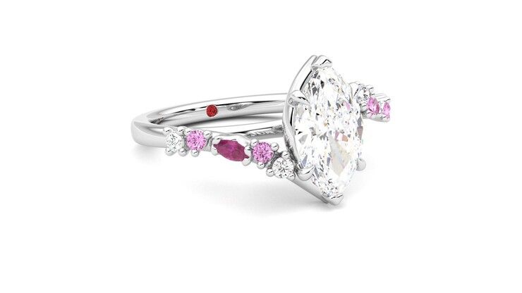 Taylor & Hart Avalon Marquise Engagement Ring 360 degree image 5