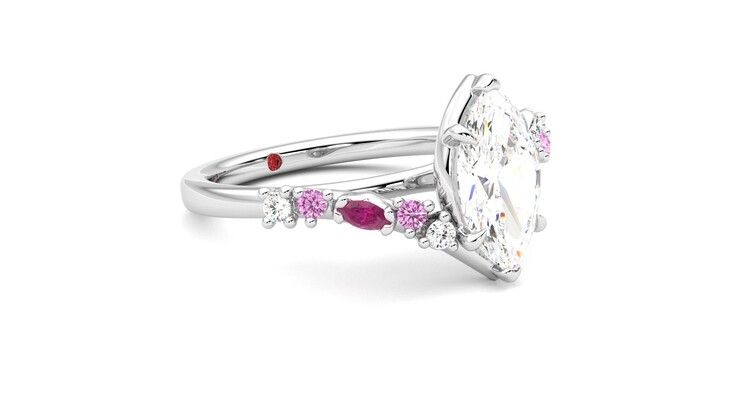 Taylor & Hart Avalon Marquise Engagement Ring 360 degree image 6