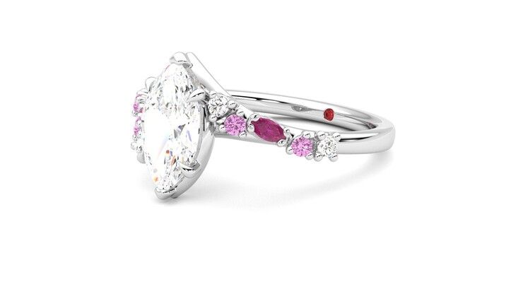 Taylor & Hart Avalon Marquise Engagement Ring 360 degree image 24