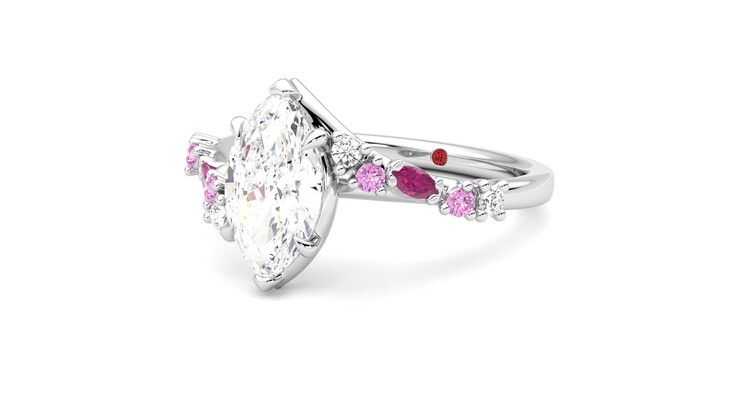 Taylor & Hart Avalon Marquise Engagement Ring 360 degree image 25