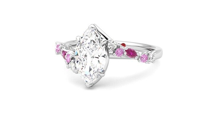 Taylor & Hart Avalon Marquise Engagement Ring 360 degree image 26