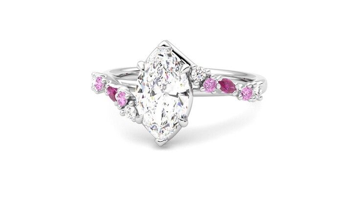 Taylor & Hart Avalon Marquise Engagement Ring 360 degree image 27